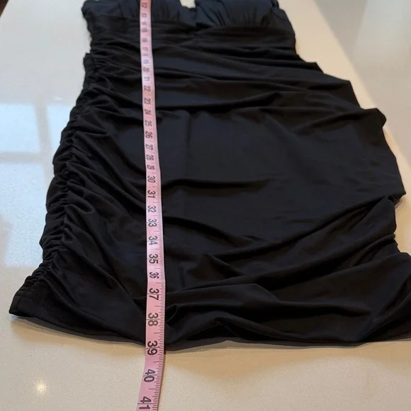 🆕 PattyBoutik Ruched Mini Dress, Built in Bandeau Bra, Black, Size M - Picture 8 of 12